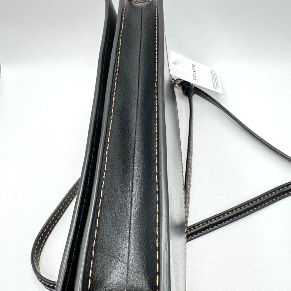 Coach Anna Foldover Crossbody Bag Tartan Plaid Red Black Coated Canvas Leather - Picture 15 of 16